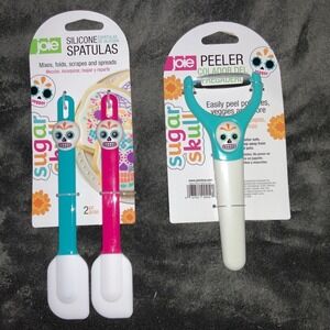 Joie Sugar Skull Silicone Spatula Set and Peeler Kitchen Gadgets
